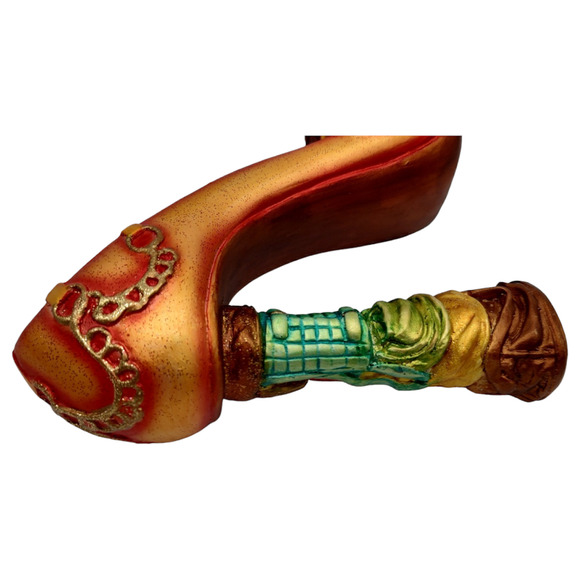 Vintage Decorative Sculpted High Heel Shoe Figurine with Purse Art Vanity Decor - Picture 8 of 12